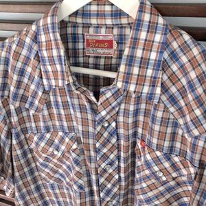 Vintage Ely Plains Western style snap-front shirt